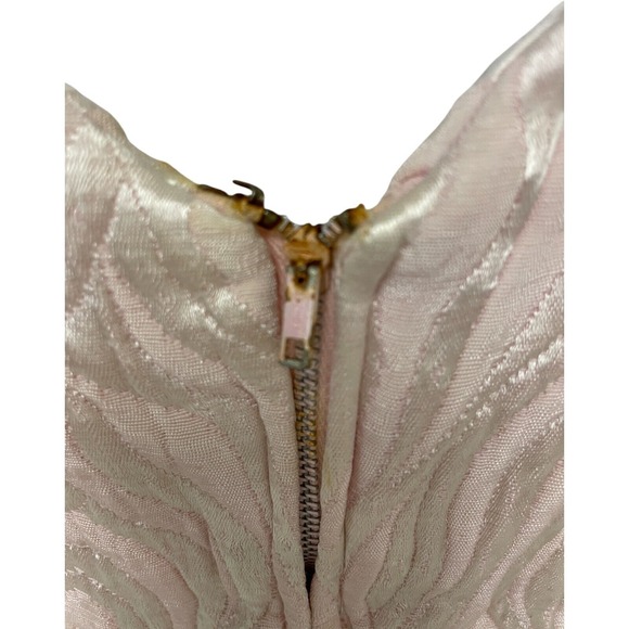 Vintage 60s Feather Cuff Brocade MOD Cocktail Dress Buttons The Collection Small - Picture 6 of 16